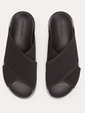 Everlane Black Crossover Reknit Slide Sandals NEW